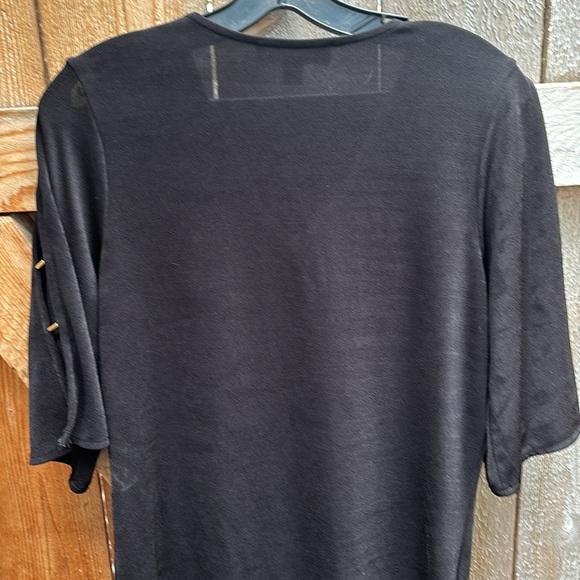 Michael Kors black shirt with gold open riveted sleeves size S - Picture 8 of 8